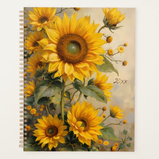 Sunflower Floral Spiral-Bound Planner Botanical (Voorkant)