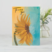 Sunflower Floral Thank You Card  Bedankkaart (Staand voorkant)