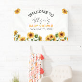 Sunflower Floral Theme Baby shower Welkom Spandoek (Insitu)