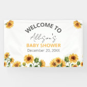Sunflower Floral Theme Baby shower Welkom Spandoek (Horizontaal)