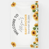 Sunflower Floral Theme Baby shower Welkom Spandoek (Verticaal)
