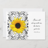 Sunflower Floral Wedding Invitation Kaart (Achterkant)