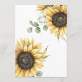 Sunflower Floral Wedding Itinerary with Icons Programmakaart (Achterkant)