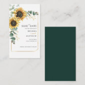 Sunflower Floral Wedding Save The Date Notitiekaartje (Voorkant / Achterkant)