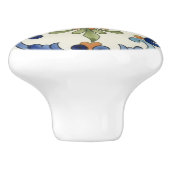 Sunflower Flower Mediterranean Blue Orange  Cream Keramische Knop (Zijkant)