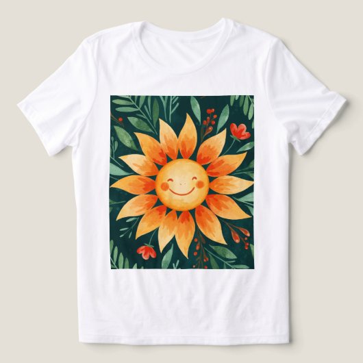 Sunflower flower Tri-Blend shirt (Design voorkant)