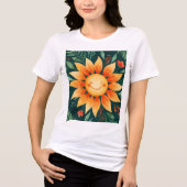 Sunflower flower Tri-Blend shirt (Voorkant)