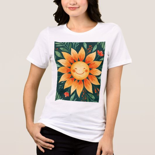 Sunflower flower Tri-Blend shirt (Voorkant)