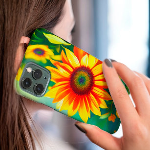 sunflower flowers yellow bright colorful sun Case-Mate iPhone case