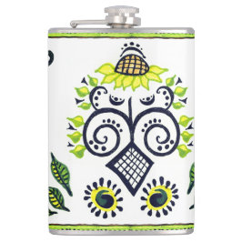 Sunflower Folk Art Pattern in Yellow and Black Heupfles