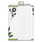 Sunflower Folk Art Pattern in Yellow and Black Heupfles (Achterkant)