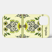 Sunflower Folk Pattern and your name Case-Mate iPhone Case (Achterkant (horizontaal))