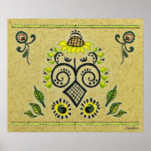 Sunflower Folk Pattern Poster (Voorkant)