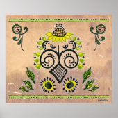 Sunflower Folk Pattern Poster (Voorkant)