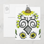 Sunflower Folk Pattern van Alexandra Cook Briefkaart (Voorkant / Achterkant)