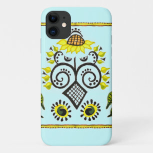 Sunflower Folk Pattern van Alexandra Cook Case-Mate iPhone Case