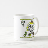 Sunflower Folk Pattern van Alexandra Cook Koffiemok (Voorkant rechts)