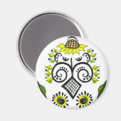 Sunflower Folk Pattern van Alexandra Cook Magneet (Voorkant / Achterkant)