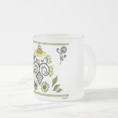 Sunflower Folk Pattern van Alexandra Cook Matglas Koffiemok (Voorkant rechts)