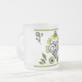 Sunflower Folk Pattern van Alexandra Cook Matglas Koffiemok (Voorkant links)