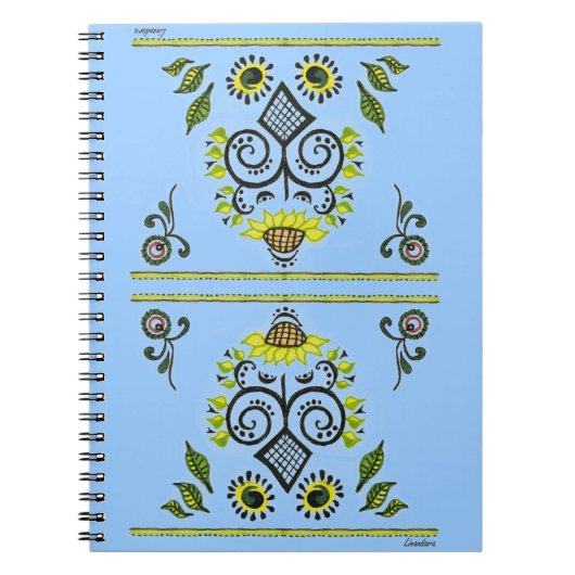 Sunflower Folk Pattern van Alexandra Cook Notitieboek (Voorkant)