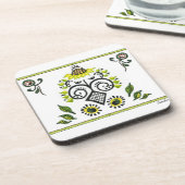 Sunflower Folk Pattern van Alexandra Cook Onderzetter (Linkerzijde)