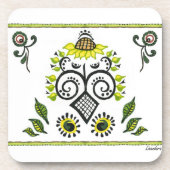 Sunflower Folk Pattern van Alexandra Cook Onderzetter (Voorkant)