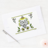 Sunflower Folk Pattern van Alexandra Cook Rechthoekige Sticker (Envelop)