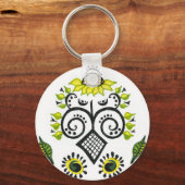 Sunflower Folk Pattern van Alexandra Cook Sleutelhanger (Voorkant)