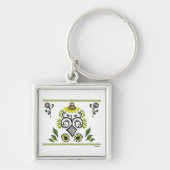 Sunflower Folk Pattern van Alexandra Cook Sleutelhanger (Voorkant)