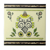 Sunflower Folk Pattern van Alexandra Cook Tegeltje (Voorkant)