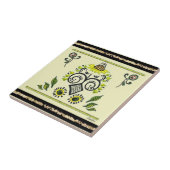 Sunflower Folk Pattern van Alexandra Cook Tegeltje (Zijkant)
