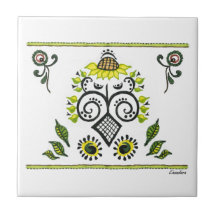 Sunflower Folk Pattern van Alexandra Cook