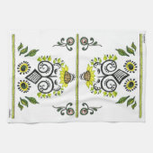 Sunflower Folk Pattern van Alexandra Cook Theedoek (Horizontaal)