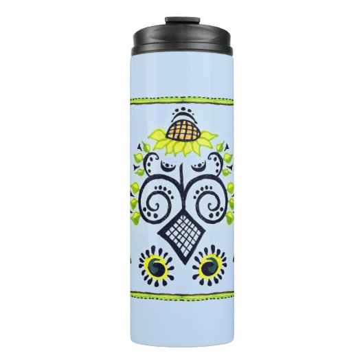 Sunflower Folk Pattern van Alexandra Cook Thermosbeker (Voorkant)