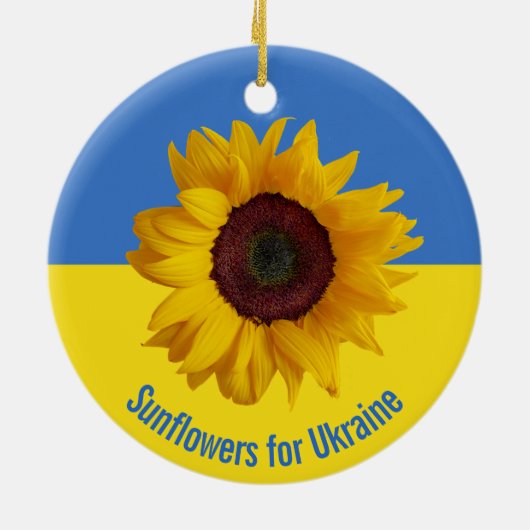 Sunflower for Ukraine Design Ornament (Achterkant)