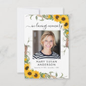 Sunflower Foto Funeral Memorial Poem Kaart (Voorkant)