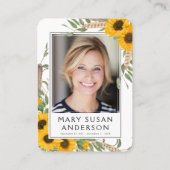 Sunflower Foto Funeral Memorial Poem Kaart Visitekaartje (Achterkant)