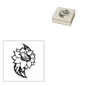 Sunflower Frog Floral Froggy Flower                Rubberstempel (Gestempeld)