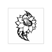 Sunflower Frog Floral Froggy Flower                Rubberstempel (Afrduk)