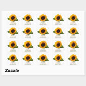 Sunflower Funeral Memorial Vierkante Sticker (Vel)