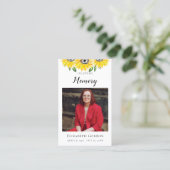 Sunflower Funeral Prayer Kaart Visitekaartje (Staand voorkant)