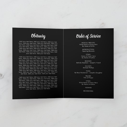 Sunflower Funeral Programme | Dienstenvolgorde Programma (Binnen)