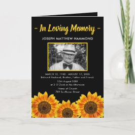 Sunflower Funeral Programme | Dienstenvolgorde Programma