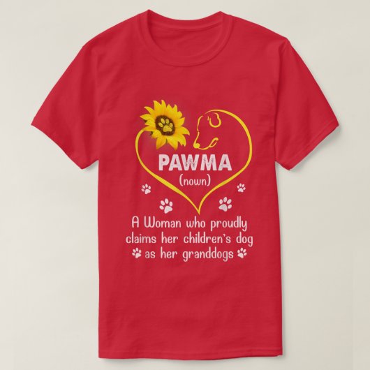 Sunflower Funny Dog Lover Pawma Moederdag T-Shi T-shirt (Design voorkant)
