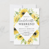 Sunflower Garden Bachelorette Party Invite card Kaart (Voorkant)