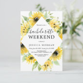 Sunflower Garden Bachelorette Party Invite card Kaart (Staand voorkant)
