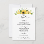 Sunflower Garden Bachelorette Party Invite card Kaart (Achterkant)