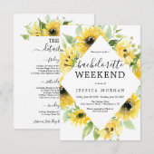 Sunflower Garden Bachelorette Party Invite card Kaart (Voorkant / Achterkant)