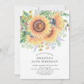 Sunflower Garden Birthday Party Invitation Kaart (Voorkant)
